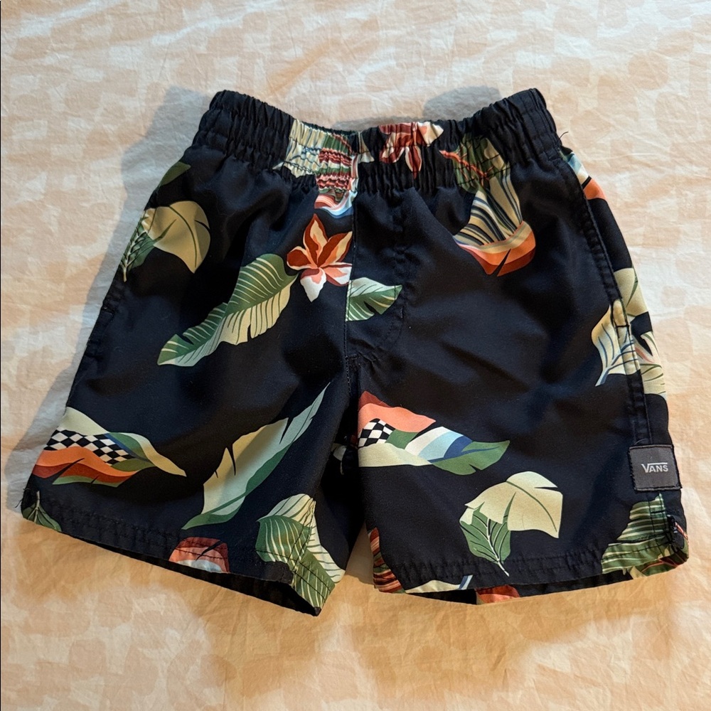 Vans Kids Floral Leaf Print Shorts - Black